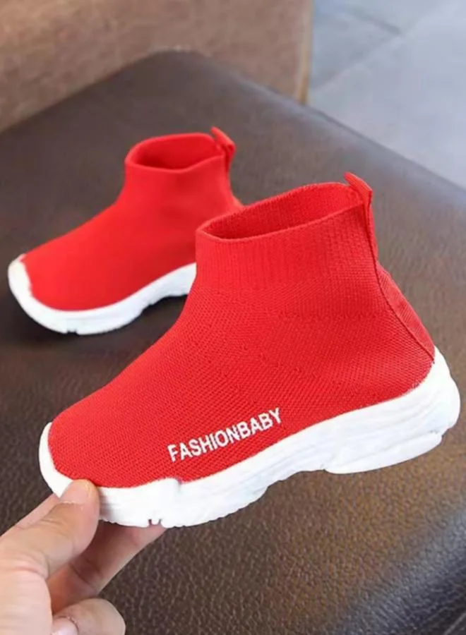 Take Two Girls Solid Red Slip-On Sneakers